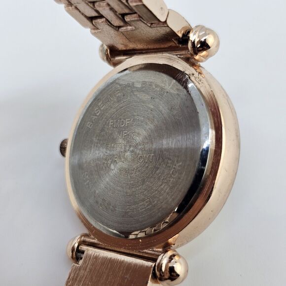 Folio Women's Watch 33MM White Dial Gold Bracelet Band  7" New Battery - Picture 5 of 13